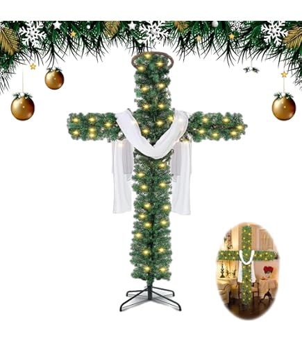 Amazon.com: Vickerman 7.5' Artificial Christmas Cross with 782 PE